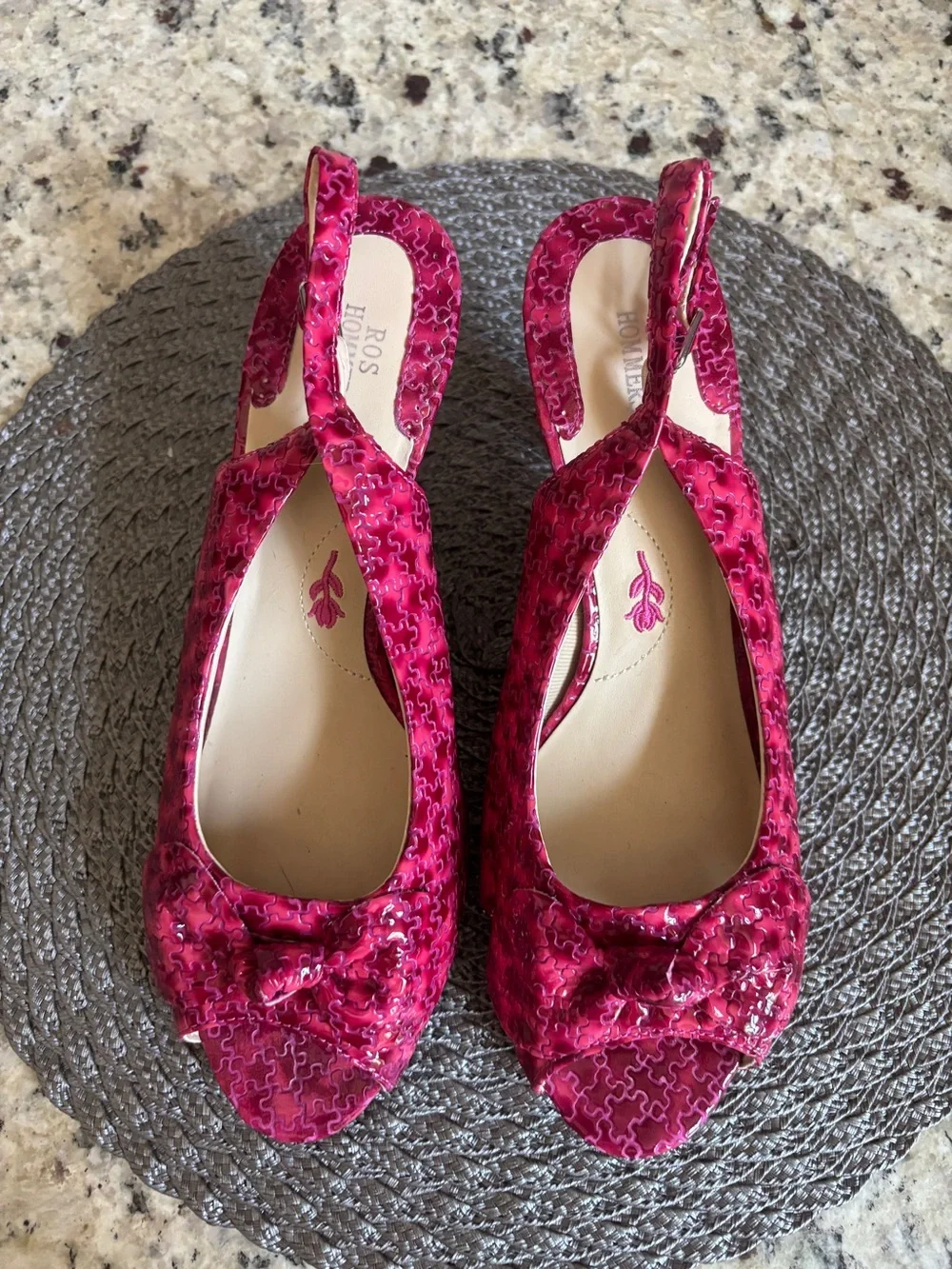 Ros Hommerson Lindsey Peep-Toed Sling Back Pink Heels